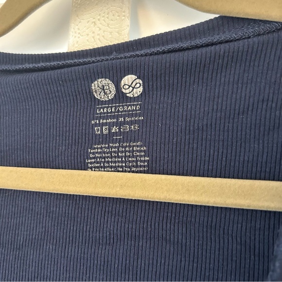 Kindred Bravely Nightgown Betsy Ribbed Bamboo Maternity Nursing Navy Blue Large - Picture 6 of 10